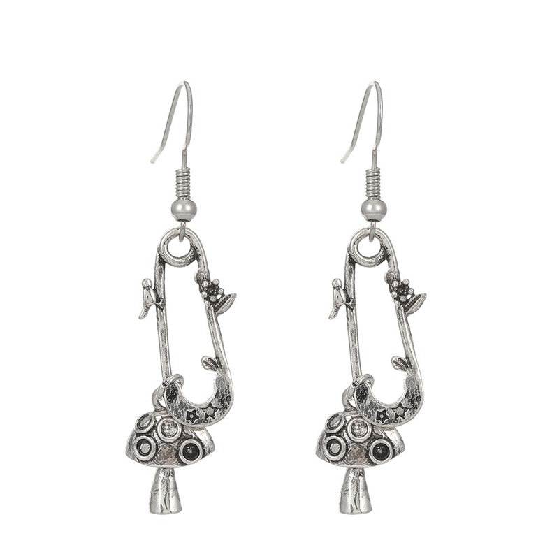Wholesale Halloween Retro Gothic Bat Wings Alloy Earrings